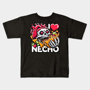 Hungry Heart I Love Eating Junk Food Good Food I Love Necho Kids T-Shirt